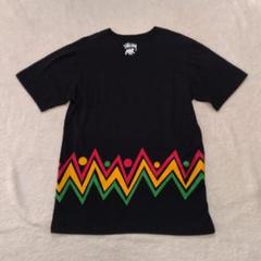STUSSY　ステューシー　半袖Tシャツ　ラスタ　90年代　紺タグ　Lサイズ