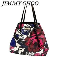 JIMMY CHOO ジミーチュウ　トートバッグ　フラワー　花　手提げ　大容量