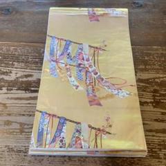 【袋帯】刺繍　アンティーク帯　O-345 全通柄 リサイクル 袋帯 染め帯 リバーシブル 日本刺繍 昭和