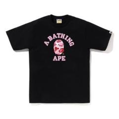A・BATHING APE エイプ Tシャツ カモ柄 ピンク
