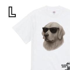 【新品】 Tシャツ L 犬 モノクロ アニマルデザイン ゴールデンレトリバー