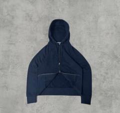 OLD UNIQLO ダブルジップパーカー ダーク ネイビー 短丈 y2k M 00s OLD UNIQLO ダブルジップ パーカー ネイビー y2k - メルカリ
