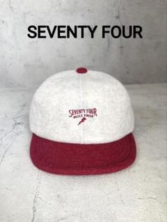 ●SEVENTY FOUR メルトンキャップ オートミール/レッド