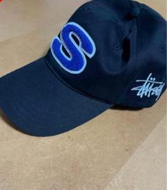 stussy 刺繍のSロゴ ベースボールキャップ 青 stussy sロゴ キャップ 刺繍ロゴ ベースボールキャップ ネイビー