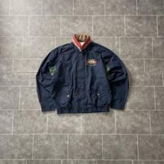 90's セーリングジャケット 切替 カラー ポリコットン ネイビー XL