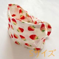 【ハンドメイド】 犬用クールネック クールバンダナ いちごまみれ Sサイズ