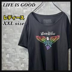 イーグル プリント Tシャツ 半袖 レディース XXL ブラック 黒 US 古着