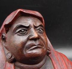 【 境貢 作 遠賀達磨 】　オンガダルマ　木彫　昭和　　M0527G 境貢 作 遠賀達磨 】 オンガダルマ 木彫 昭和 M0527G - メルカリ