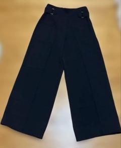 ワイドパンツ　パンツ　黒　ブラック　韓国　韓国ファッション　Lサイズのサムネイル