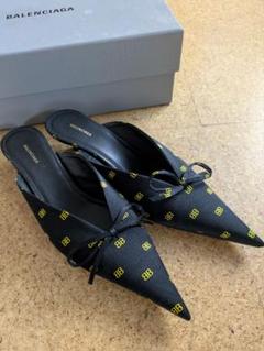 Balenciaga ブラック ポインテッドトゥ ミュール　37 BALENCIAGA(バレンシアガ) / パンプス/37/BLK/レザー/ミュール