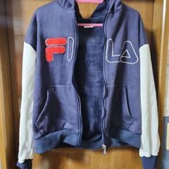 FILA フルジップパーカー 160 ネイビー/ホワイト