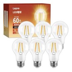 【E26】Lepro led電球 e26 led 60W形 6個入り 電球色