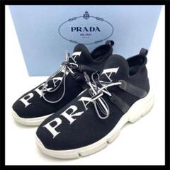 箱付き✨準未使用級✨PRADA ニット ファブリック ロゴ スニーカー