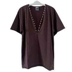 00s PPFM 編み上げ アイレット Vネック Tシャツ ギミック グランジ