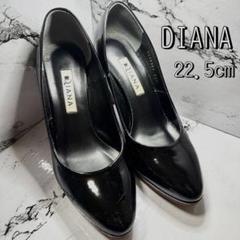 【未使用級】DIANA（22.5）エナメル　レッドソール　ハイヒール 黒 未使用級】DIANA（22 5）エナメル レッドソール ハイヒール 黒