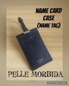 PELLE MORBIDA ペッレモルビダ ネームカードケース タグ ブラックのサムネイル