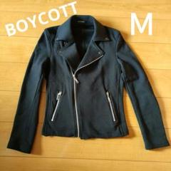 美品✨BOYCOTT シングル ライダースジャケット ラムレザー ブラック L シングルライダースジャケット レディース ラムレザージャケット
