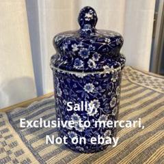 イギリス BURLEIGH バーレイ ブルーキャリコ 蓋付きジャー 廃番品 イギリス BURLEIGH バーレイ ブルーキャリコ 蓋付きジャー 廃番