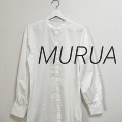 MURUA ムルーア コットン100% バンドカラー シャツ ホワイト