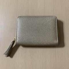 ゴールド レザー アクセサリーポーチタッセル付き