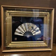 【アンティーク】額装 額縁 純金 純銀 鍍金 松庵 縁起物 扇子 オブジェ アンティーク】額装 額縁 純金 純銀 鍍金 松庵 縁起物 扇子