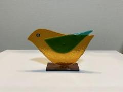 ベネチアングラス製 鳥のオブジェ オレンジと青 ベネチアングラス製 鳥のオブジェ オレンジと青 ベネチアン