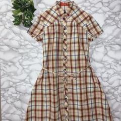 Yorkland チェック柄 半袖シャツワンピース 9AR ヨークランド