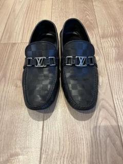 ルイヴィトン ダミエ ドライビングシューズ LVパーツ ローファー