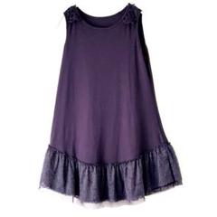 美品　4298シズカコムロ　チュニック　シフォン　花柄　フリル　LL 日本製 snc シズカコムロ 4298 SHIZUKA KOMURO アンサンブル 紫