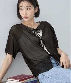 モノマート　アウトリンキング2WAYシアー半袖カーディガン　セール　新品　シアー