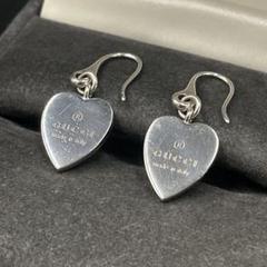 国内正規品　GUCCI グッチ ハート型プレート フックピアス シルバー925