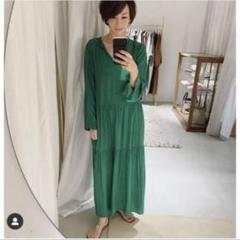 OUTERSUNSET ロングワンピース マキシ丈グリーン