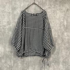 23SS✨タグ付✨ビアズリー コクーン袖 ギンガムチェック ブラウス カットソー 23SS✨タグ付✨ビアズリー コクーン袖 ギンガムチェック