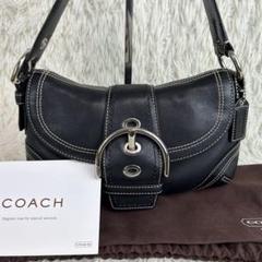 美品 coach コーチ ショルダーバッグ 黒 シグネチャー ソーホー s94 COACH】美品コーチ ソーホー ショルダーバッグ ミニシグネチャー