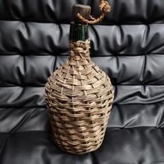 ウランガラス 網付 瓶 アンティーク 骨董 レトロ