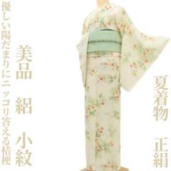 美品 夏着物 正絹 絽“優しい陽だまりにニッコリ答える桔梗”小紋