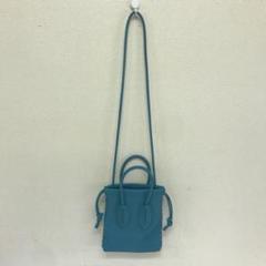 訳あり美品 ADD CULUMN ターンバッグ 巾着ミニショルダーバッグ ブルー