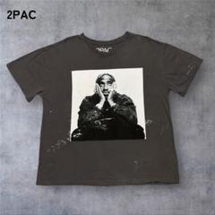【1205】2PAC TUPACトゥパックラッパーT半袖灰色グレーXLサイズ