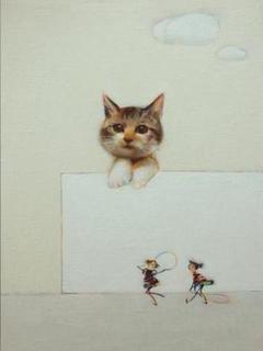 絵画 インテリア 油絵 F4-091218 可愛い子猫と女の子 m63193109225_1.jpg?1752951764