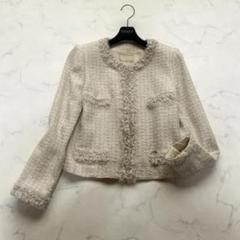 フォクシー クラシックツイード ノーカラージャケット 40 ベージュ