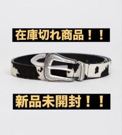 新品未開封　Wrangler 本革牛柄デザイン ベルト シルバーバックル 新品未開封 Wrangler 本革牛柄デザイン ベルト シルバーバックル