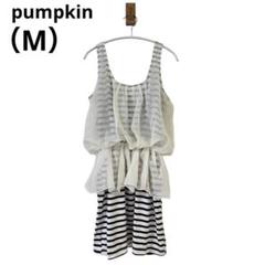 0244【新品未使用】pumpkinパンプキンボーダータンクトップ重ね着シアーM