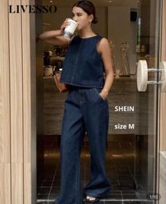 SHEIN デニム セットアップ Ｍsize ブルー