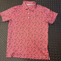 PUMA ピンク ポロシャツ 傘とボール柄