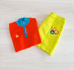 ルコック オレンジポロシャツとイエロースカートセット