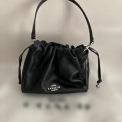 COACH ブラック ハンドバッグ ギャザー入り