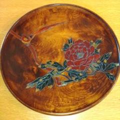 janbox公式アカウント01烏城彫　お盆　夫婦鳥 内祝、記念品 ｜ ギフト/記念品 ｜ 岡山特産 烏城彫（うじょう