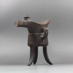銅器 黒杯 酒爵杯 三足杯 書道具 文房具 工芸品 置物 - メルカリ