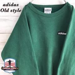《希少カラー》アディダス adidas ☆スウェット L 刺繍ロゴ グリーン