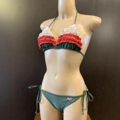 Roxy フリル水着　カーキ